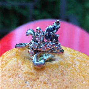 SOLD! 14KT White Gold Diamond Blue Topaz Ring